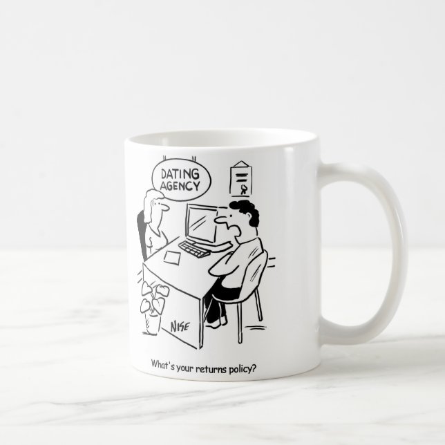 Caneca De Café Agência de namorando. Ele quer saber a política de (Direita)