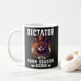 Caneca De Café Agenda de Persuasão Gato Engraçado Mandão