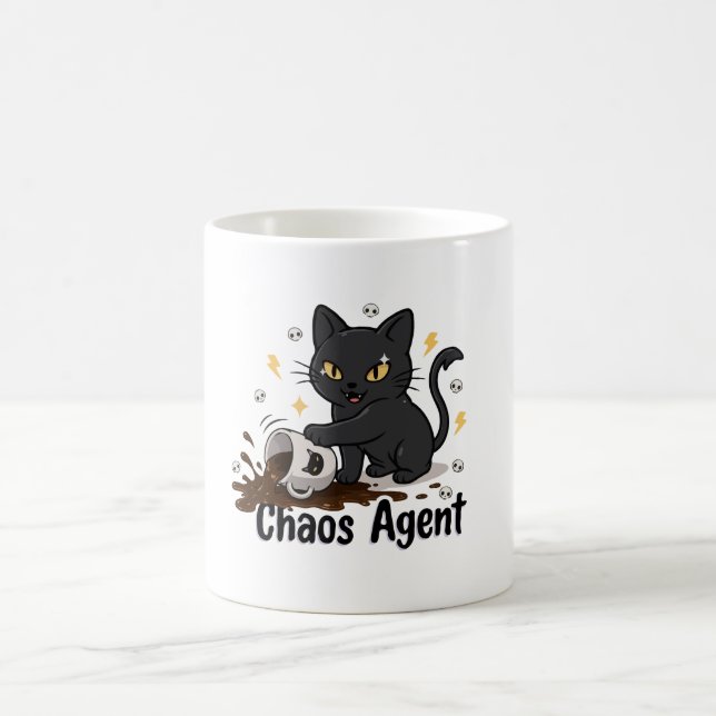 Caneca De Café Agente do Caos Gato Preto (Centro)