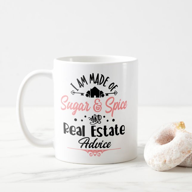 Caneca De Café Agente Imobiliário Funny Agente Gift Home Broker R (Com Donut)