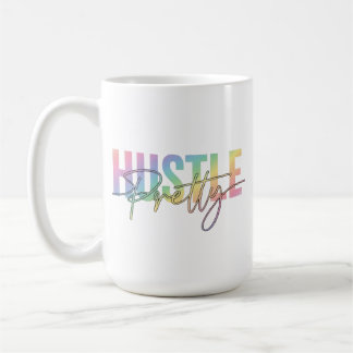 Caneca De Café Agite-se Bonito Tipografia Arco-íris Pastel Femini