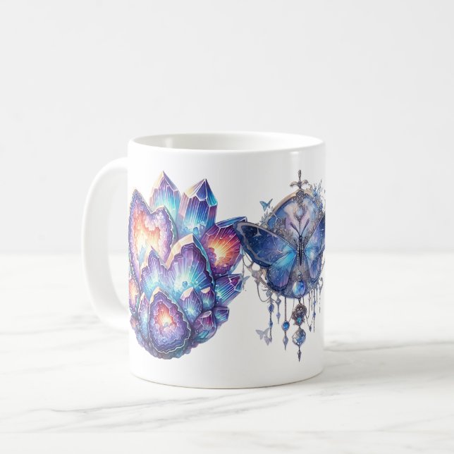 Caneca De Café Aglomerado de Cristal de Geodo (Frente Esquerda)