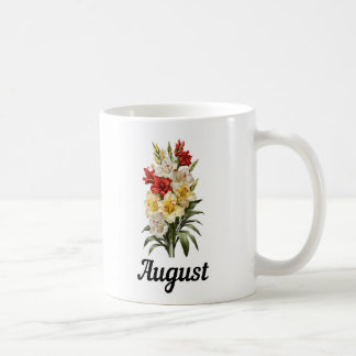 Caneca De Café Agosto Birth Flower Mug, Aniversário Flor Mug