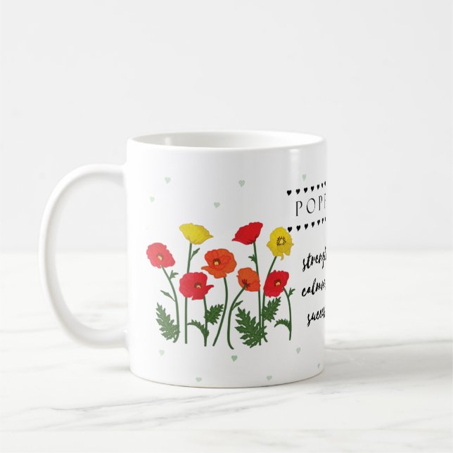 Caneca De Café Agosto Cama de Flor com Significado de Flor (Esquerda)