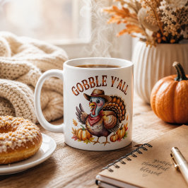 Caneca De Café Agradeçam todos o Dia de Ação de Graças ao estilo