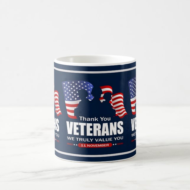 Caneca De Café Agradecemos pelo Seu Serviço: Dia dos Veteranos 20 (Centro)