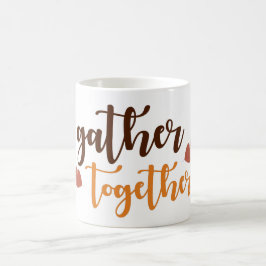 Caneca De Café Agradecer Ação de Graças Cores de Outono Reunidos