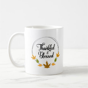 Caneca De Café Agradecido e Abençoado Personalizado
