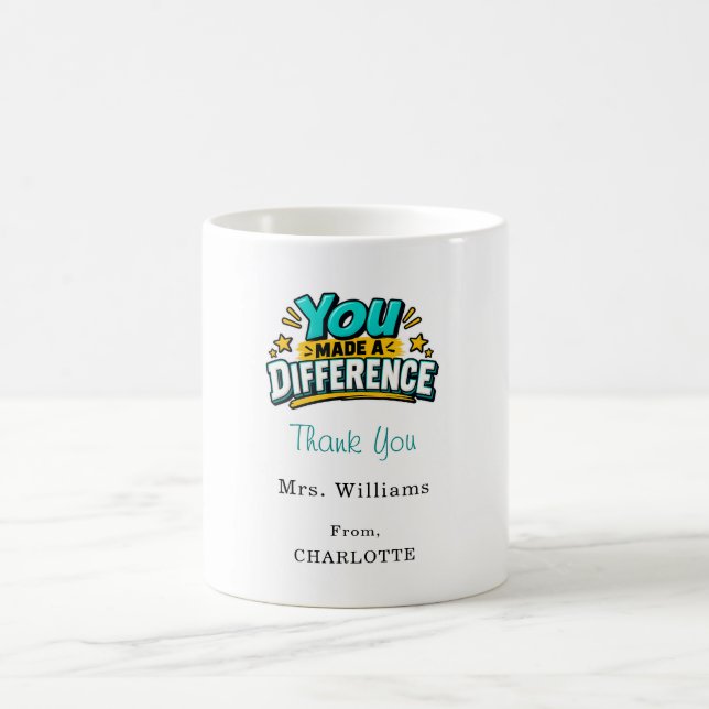 Caneca De Café Agradecimento ao professor Obrigado  (Centro)