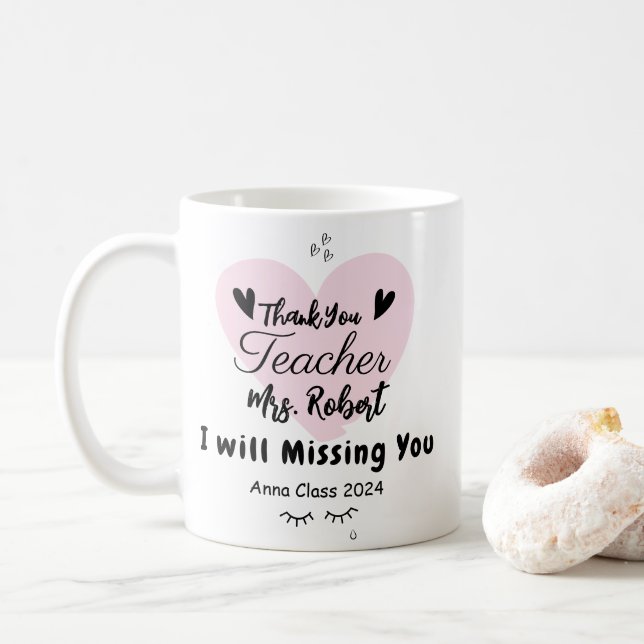 Caneca De Café Agradecimento ao Professor Obrigado Escola Persona (Com Donut)