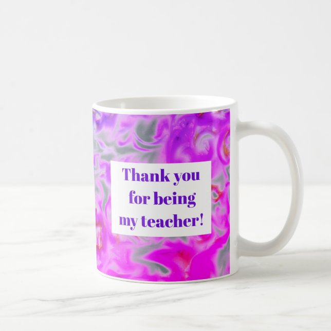 Caneca De Café Agradecimento ao Professor Rendimento Roxo Rosa Ti (Direita)