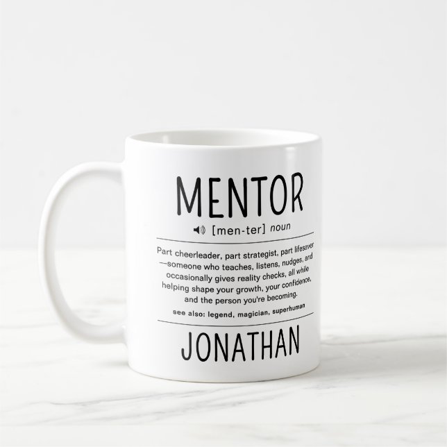 Caneca De Café  Agradecimento de Mentor Coach Conselheiro Engraça (Esquerda)