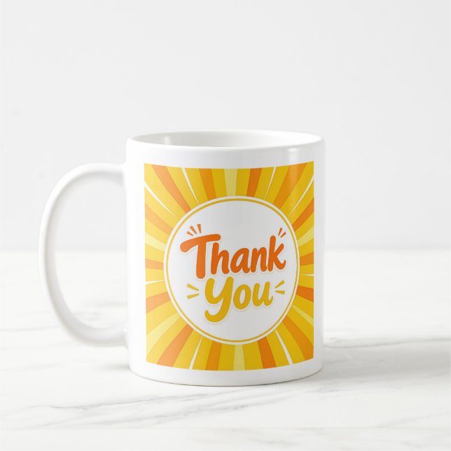 Caneca de café Agradecimento Explosão de Sol Brilh (Esquerda)