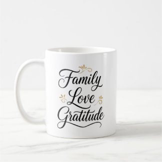 Caneca De Café Agradecimento Familiar de Ação de Graças