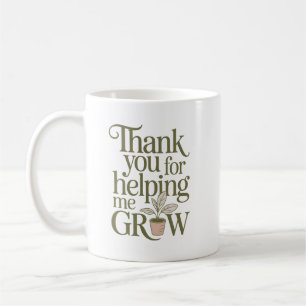 Caneca De Café Agradecimento Personalizado Por Me Ajudar a Cresce