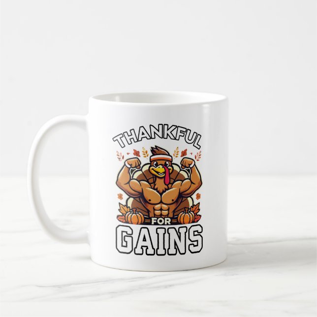 Caneca De Café Agradecimentos pelos ganhos - Engraçado ginásio de (Esquerda)