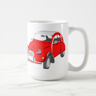 Caneca De Café Agrida com o carro de Citroen 2CV do vintage no