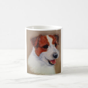 Caneca De Café Agrida com uma imagem de um Jack Russell Terrier