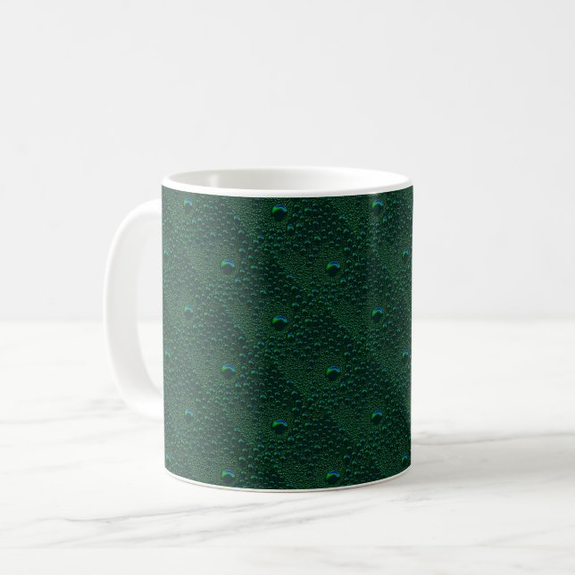 Caneca De Café Água cai no metal verde (Frente Esquerda)