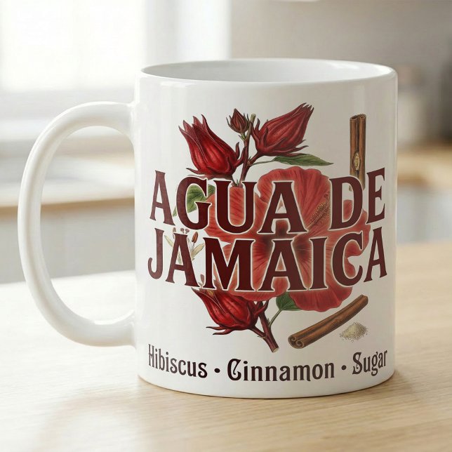 Caneca De Café Agua de Jamaica Hibiscus Agua Fresca Recipe (Criador carregado)