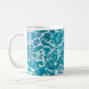 Caneca De Café Água do Mar Azul com Flocos de Neve
