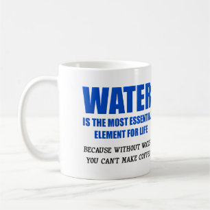 Caneca De Café Água Essencial Para a Vida Café Caneca Divertida
