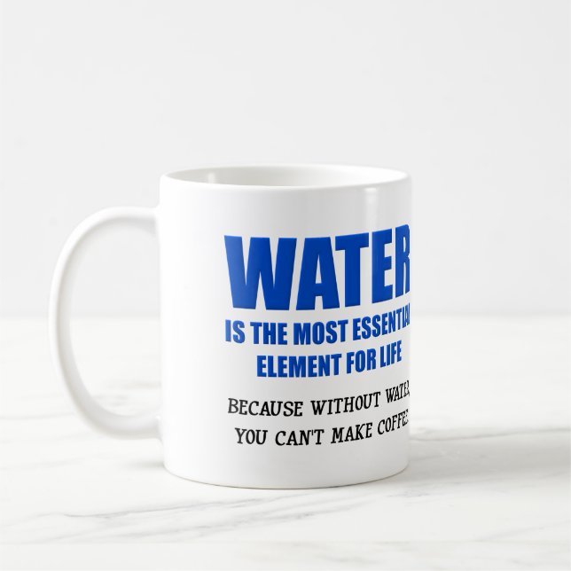 Caneca De Café Água Essencial Para a Vida Café Caneca Divertida (Esquerda)
