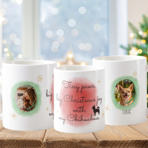 Caneca De Café Água-forte Natal Chihuahua – Presente Personalizad