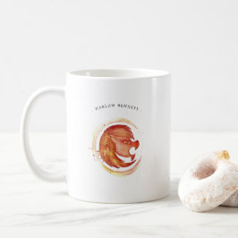 Caneca De Café Água-forte Signo Astrologia Leão | Monograma