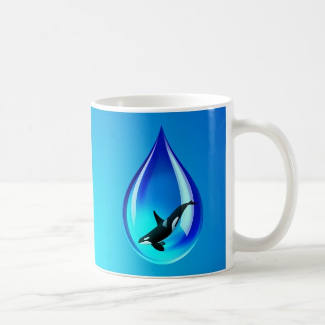 Caneca De Café Água gota e Orca (Direita)