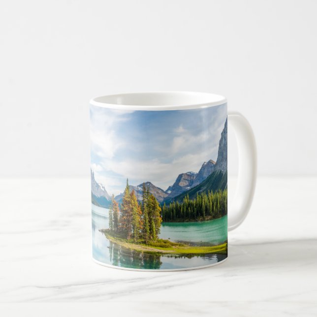 Caneca De Café Água | Lago Maligne, Parque Nacional de Jasper, Ca (Frente Esquerda)