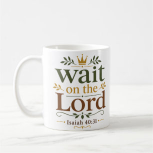 Caneca De Café Aguarde no Senhor Devocional Cristão Matinal
