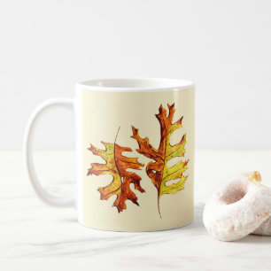 Caneca De Café Aguarela das folhas de outono da dança