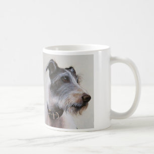 Caneca De Café Aguarela do Lurcher com do "texto do melhor amigo