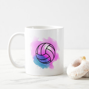 Caneca De Café Aguarela do voleibol