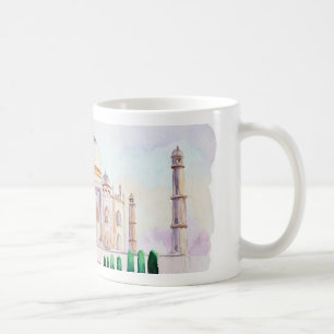 Caneca De Café Aguarela Taj Mahal
