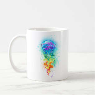 Caneca De Café Águas-vivas do arco-íris