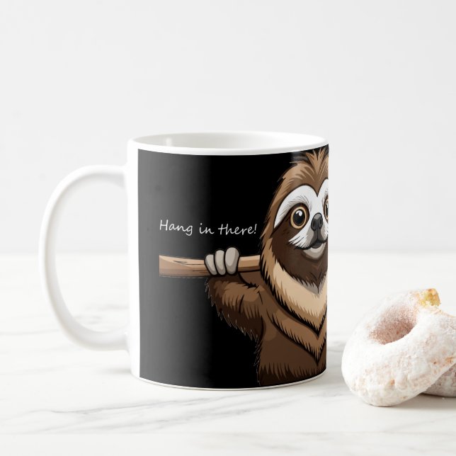 Caneca De Café "Aguente firme": Palavras encorajadoras de Sloth (Com Donut)