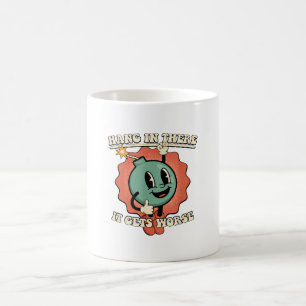 Caneca De Café Aguente Lá, Piora A Bomba De Cartoon Engraçada