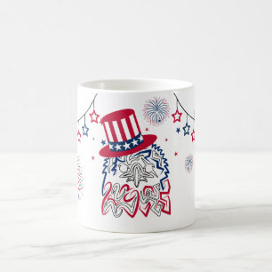 Caneca De Café Águia Americana do Dia da Independência em 4 de ju