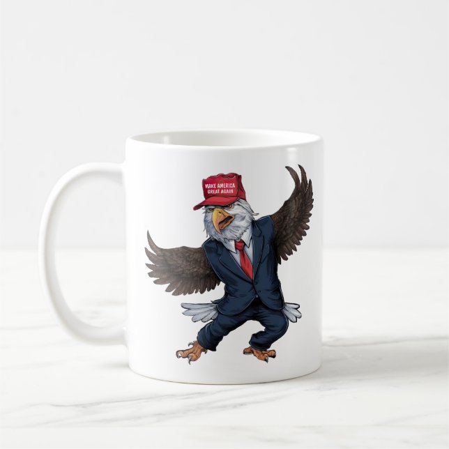 Caneca De Café Águia Americana Engraçada  (Esquerda)