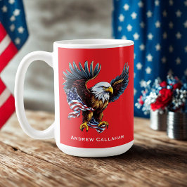Caneca De Café Águia Americana Patriótica Bandeira EUA 4 de Julho