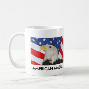 Caneca De Café Águia americana patriótica e bandeira americana