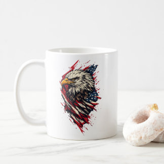 Caneca De Café Águia Americana Patriótica Vintage 4 de Julho