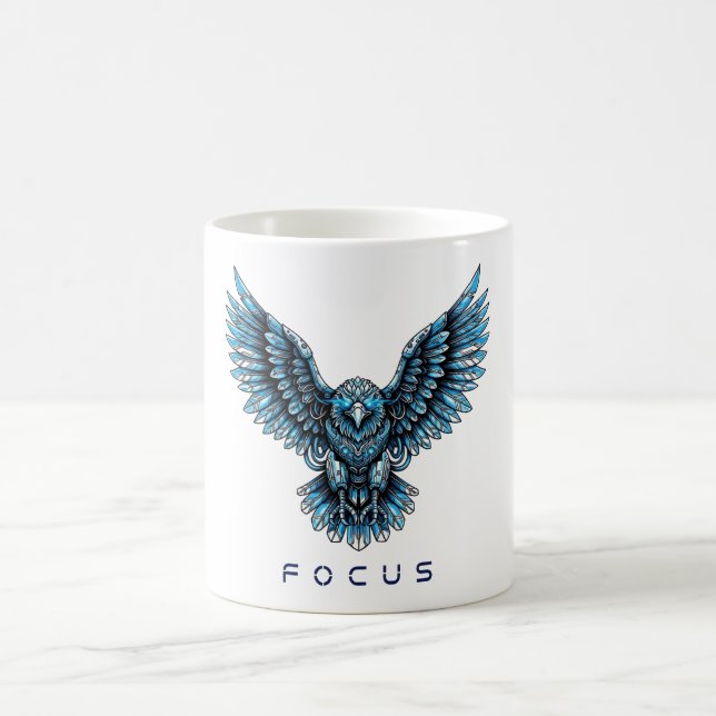 Caneca De Café Águia Azul Futurista (Centro)