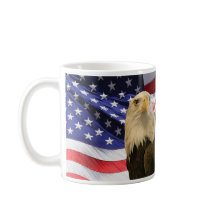 Águia Bald Americana e Bandeira