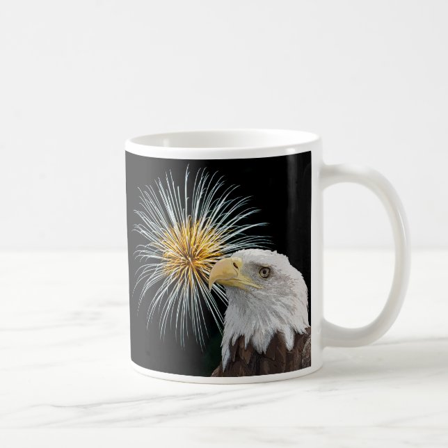 Caneca De Café Águia Balda e fogos de artifício (Direita)