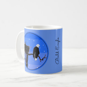 Caneca De Café Águia Balda no inverno - Arte original sobre a vid