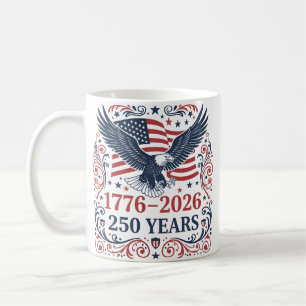 Caneca De Café Águia Careca 250 anos de Liberdade Nome Personaliz