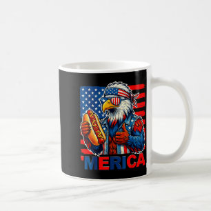 Caneca De Café Águia-careca cachorro-quente bandeira americana en